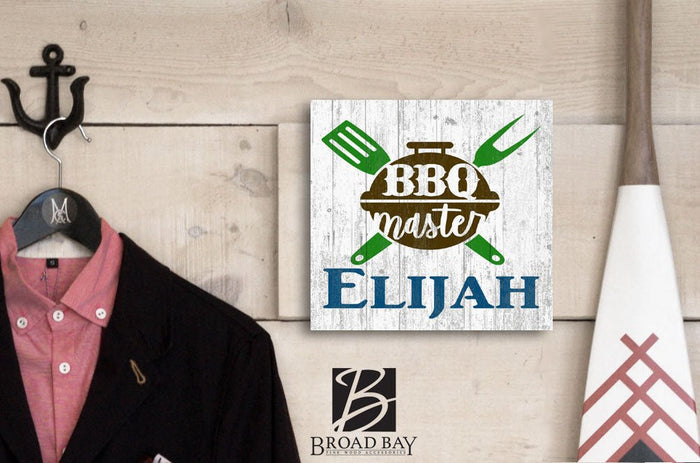 Custom BBQ Master Sign Personalized Barbecue Grill Gift Idea - Broad Bay Personalized Gifts Shipped Fast