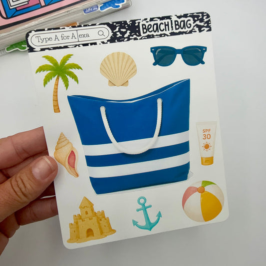 Beach Tote Jumbo Journaling Sticker Pocket