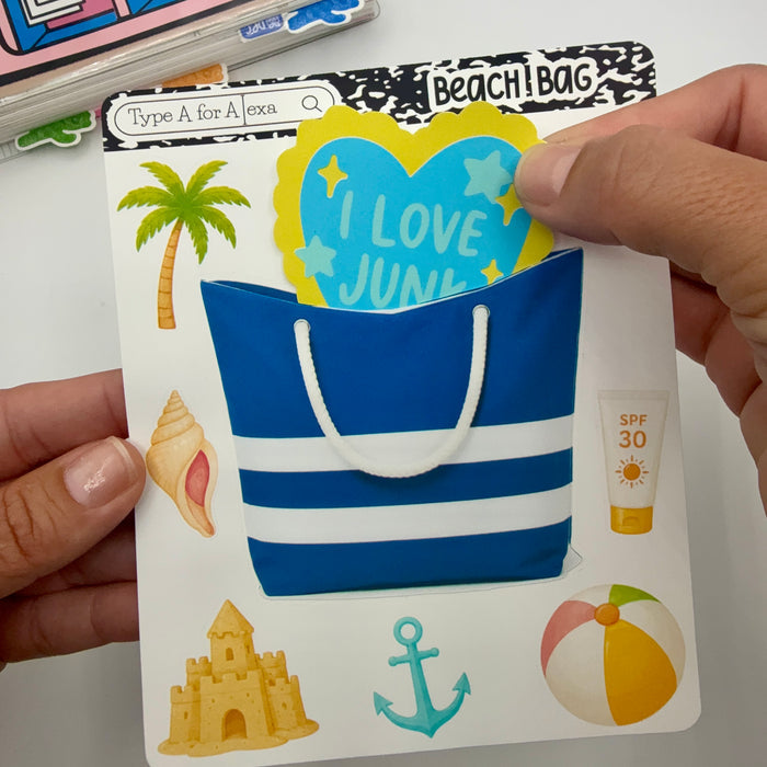 Beach Tote Jumbo Journaling Sticker Pocket