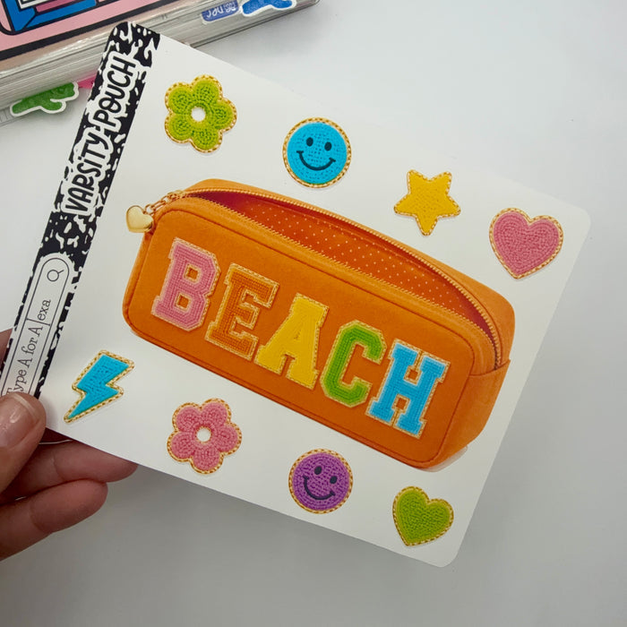 Beach Varsity Pouch Jumbo Journaling Sticker Pocket