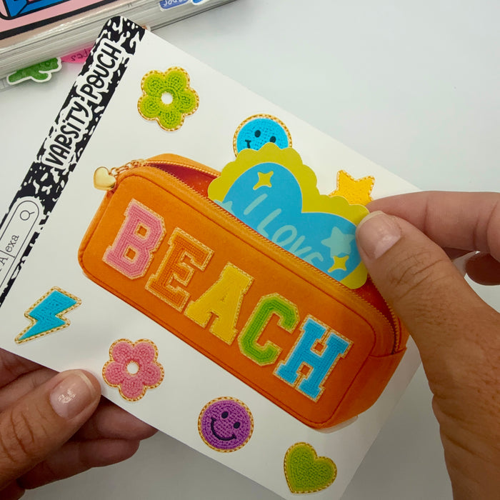 Beach Varsity Pouch Jumbo Journaling Sticker Pocket