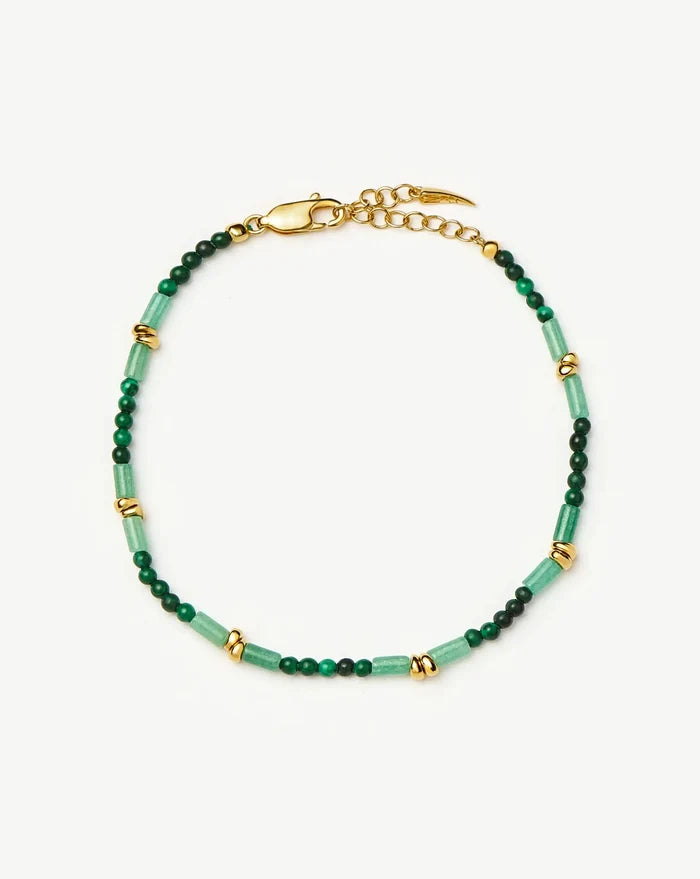 Beaded Gemstone Bracelet | 18k Gold Plated/Mojito Green Bracelets Missoma