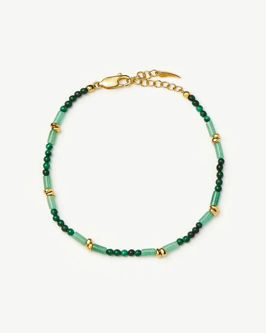 Beaded Gemstone Bracelet | 18k Gold Plated/Mojito Green Bracelets Missoma