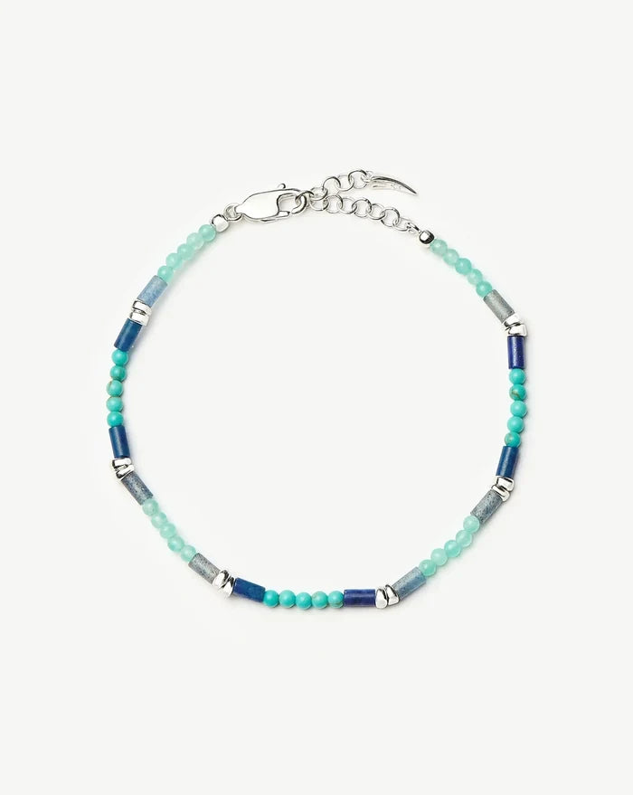 Beaded Gemstone Bracelet | Silver Plated/Lagoon Blue Bracelets Missoma