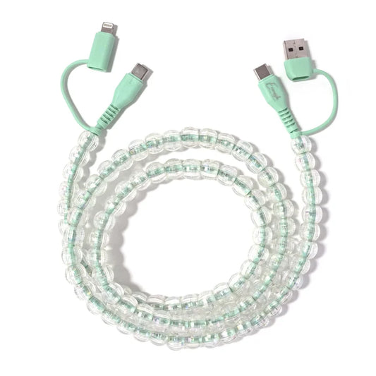 Beaded Phone Charger Bubbles Mint 3.3ft