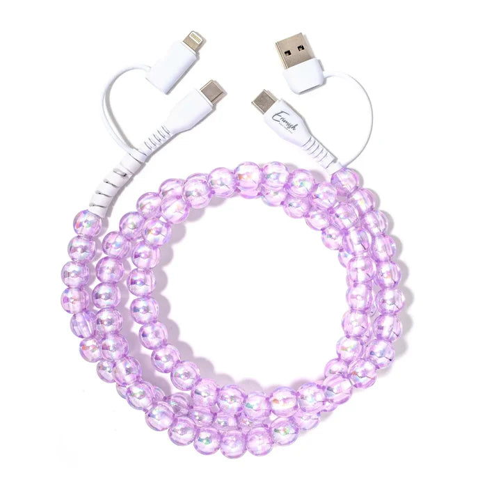 Beaded Phone Charger Taffy Iris 6ft