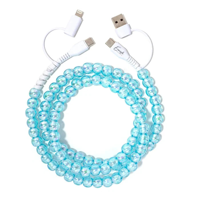 Beaded Phone Charger Taffy Sky 3ft