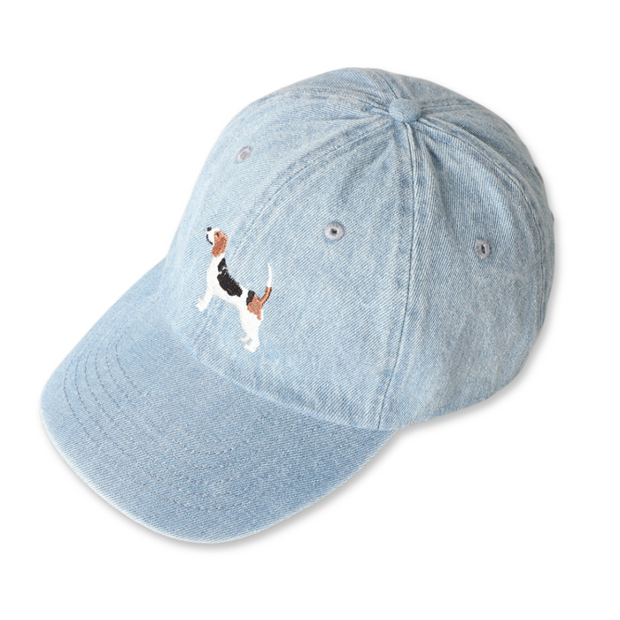 Beagle Dog Embroidered Denim Baseball Cap