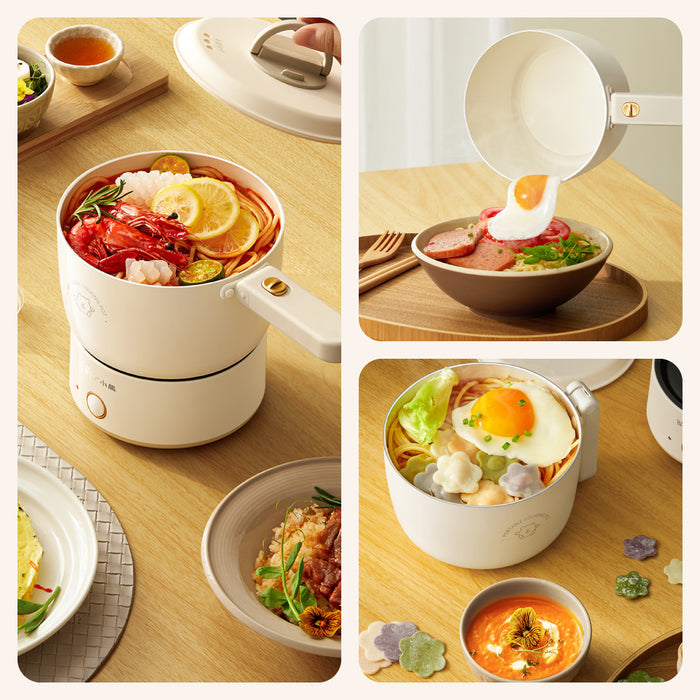 Bear 1.2 Travel Cooker, Travel Pot, Travel jug, Multi Cooker, Mini Steamboat with Ceramic coated inner pot (DRG-V12Z1)