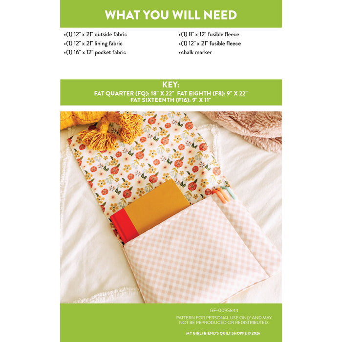 Bed Buddy Book Holder (Downloadable Sewing Pattern)