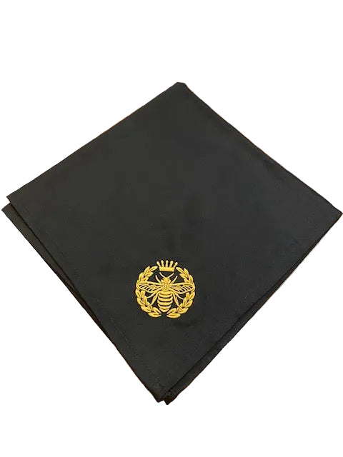 Bee Embroidered Black Cotton Napkin
