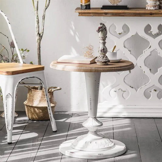 Beth End Table 490mm Raw Pine Top, White Leg, Base by Criterion - Home Living Store - End Table