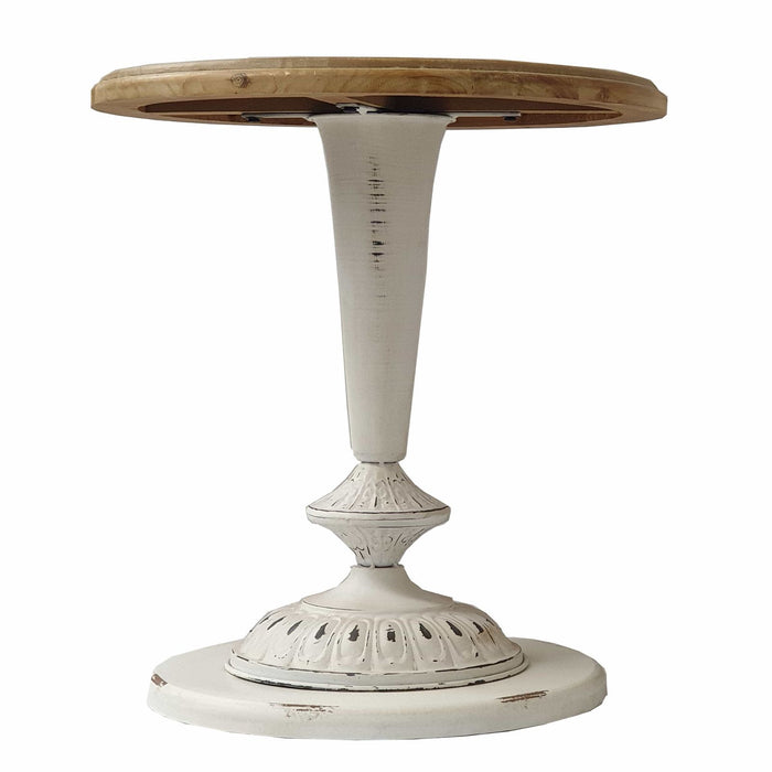 Beth End Table 490mm Raw Pine Top, White Leg, Base by Criterion - Home Living Store - End Table
