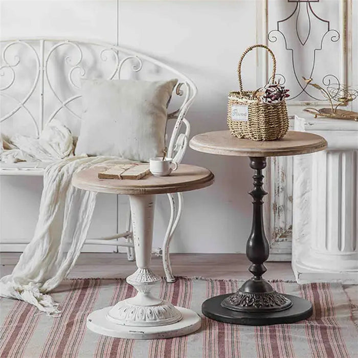 Beth End Table 490mm Raw Pine Top, White Leg, Base by Criterion - Home Living Store - End Table