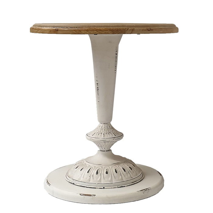 Beth End Table 490mm Raw Pine Top, White Leg, Base by Criterion - Home Living Store - End Table