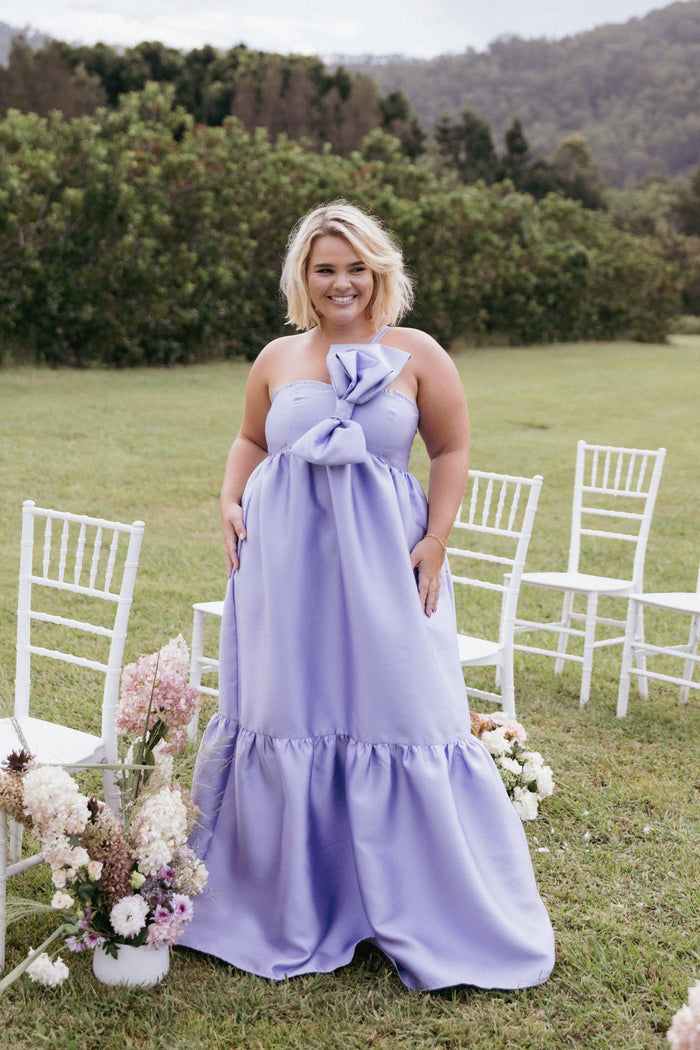 Petal and Pup USA DRESSES Betina Bow Front Maxi Dress - Lilac