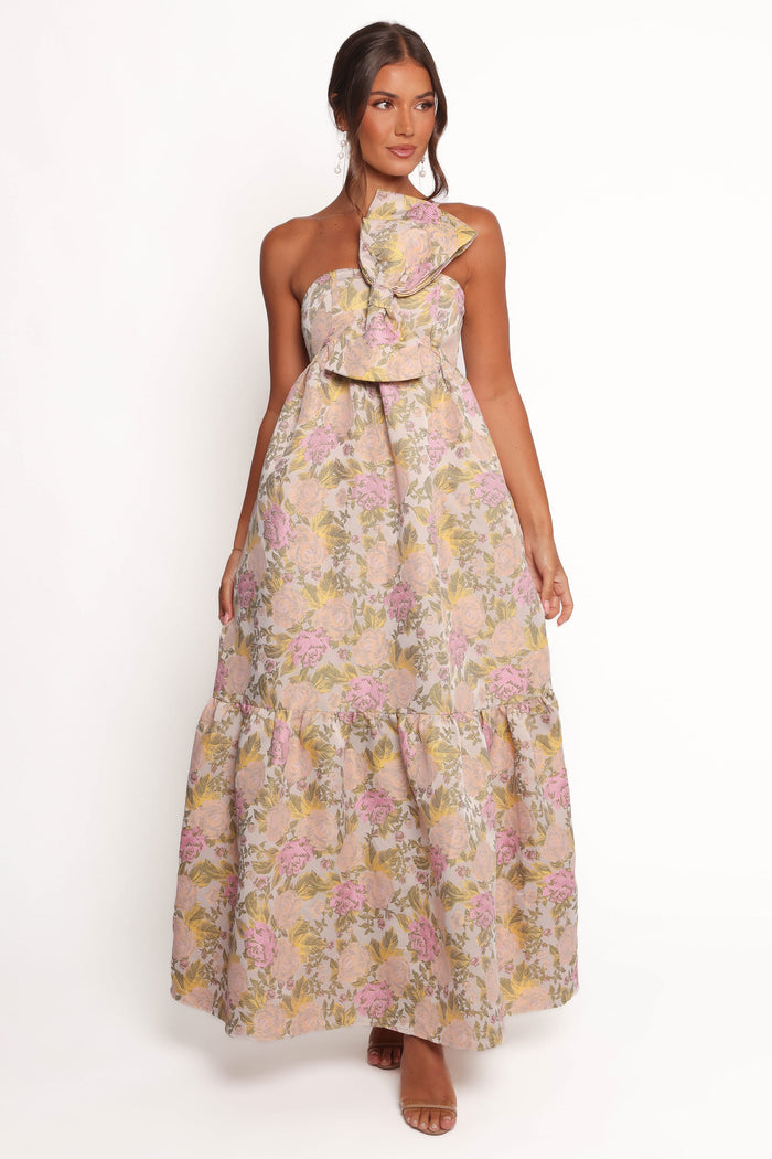 Petal and Pup USA DRESSES Betina Bow Front Maxi Dress - Multi Floral