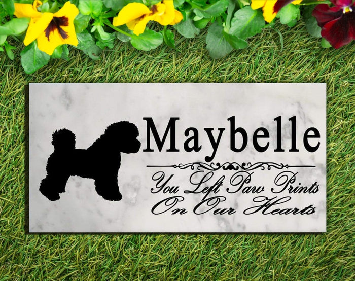 Bichon Frise stone memorial plaque