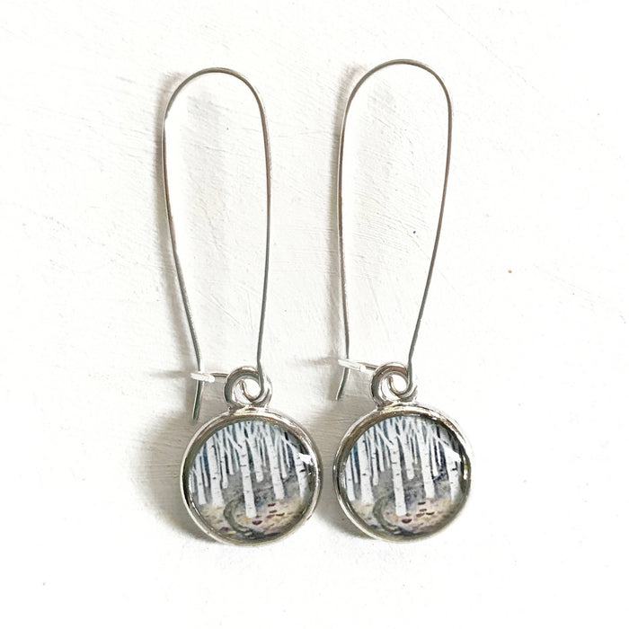 Birch Forest Silver Earring