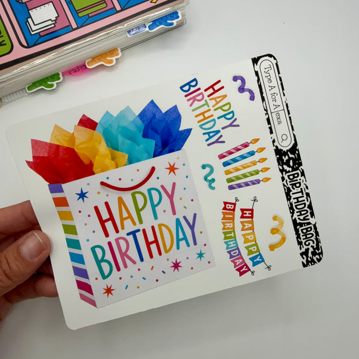 Birthday Bag Jumbo Journaling Sticker Pocket