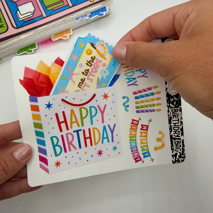 Birthday Bag Jumbo Journaling Sticker Pocket