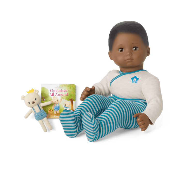 Bitty Baby® Doll #1 in Soft Blue + Bear Friend & Board Book