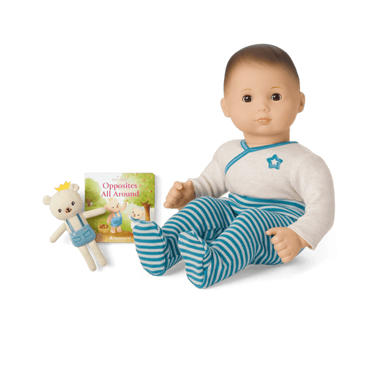 Bitty Baby® Doll #2 in Soft Blue + Bear Friend & Board Book