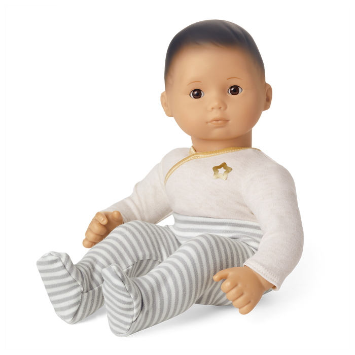 Bitty Baby® Doll #4 with black hair in Cloud Gray