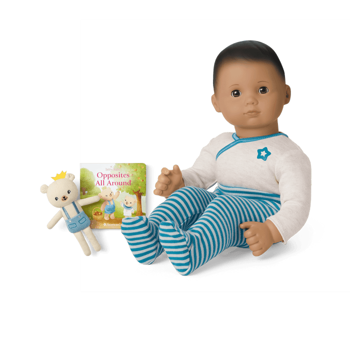 Bitty Baby® Doll #5 in Soft Blue + Bear Friend & Board Book