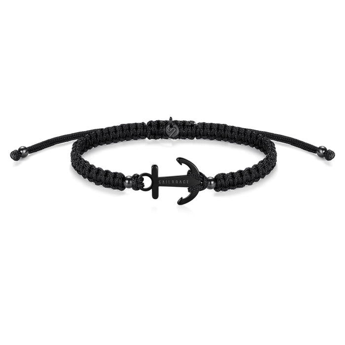 Black Anchor Braided Bracelet