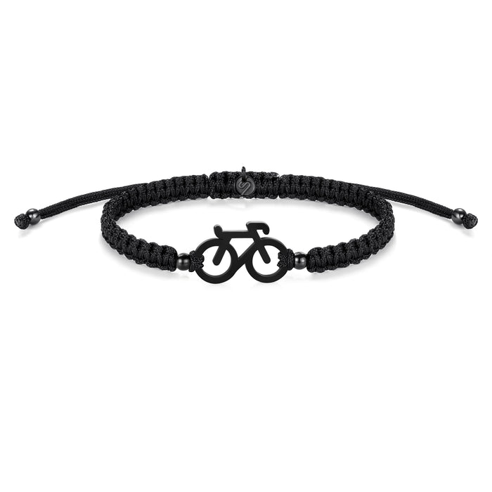 Black Bike Braided Bracelet