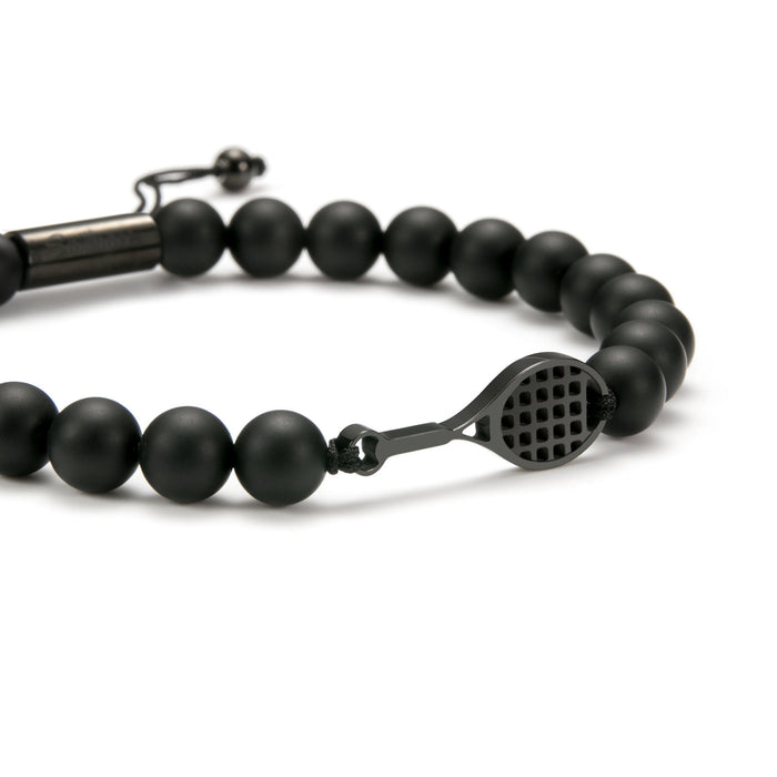 Black Tennis Beaded Bracelet