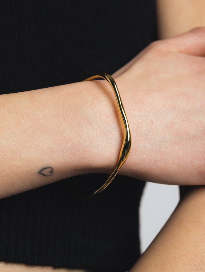 Wolf Circus Organic Brass Gold Plated Cuff | Blake Cuff in Gold-Bracelets-wolfcircus.com