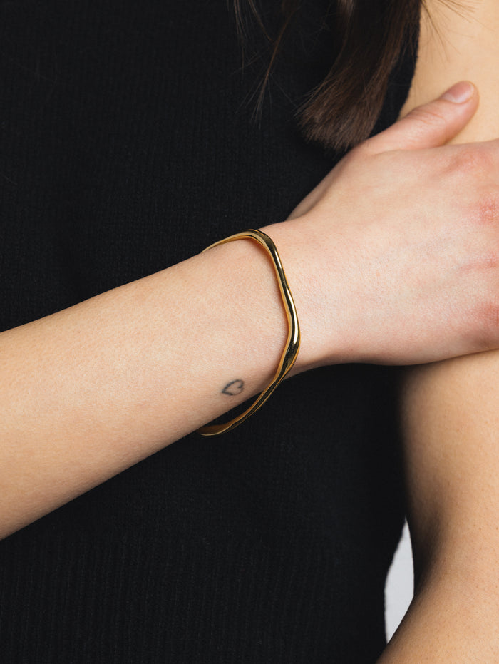 Wolf Circus Organic Brass Gold Plated Cuff | Blake Cuff in Gold-Bracelets-wolfcircus.com