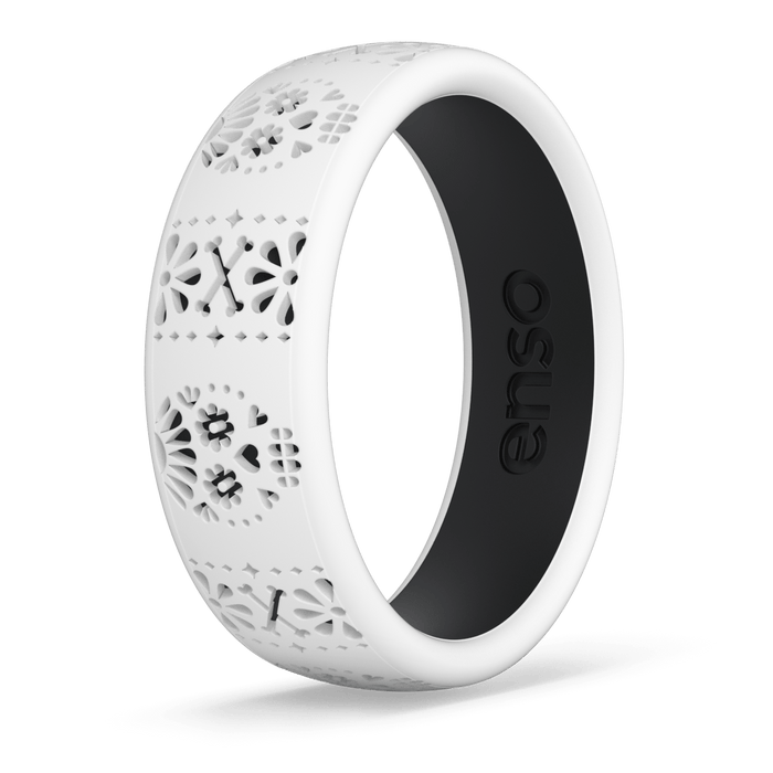 Etched Classic Silicone Ring - Blanco Sugar Skull