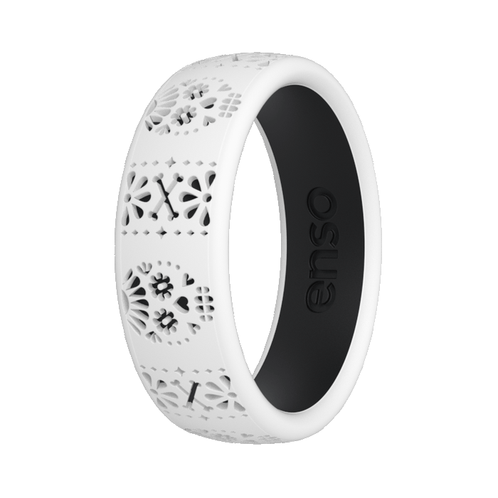 Etched Classic Silicone Ring - Blanco Sugar Skull
