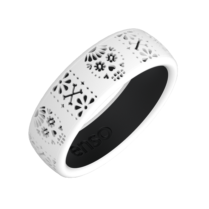 Etched Classic Silicone Ring - Blanco Sugar Skull