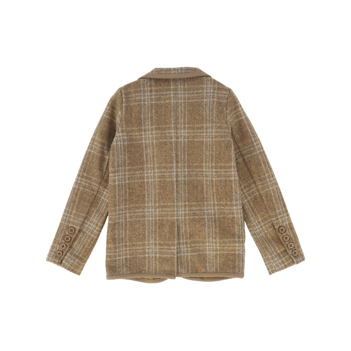 blazer wool plaid - camel