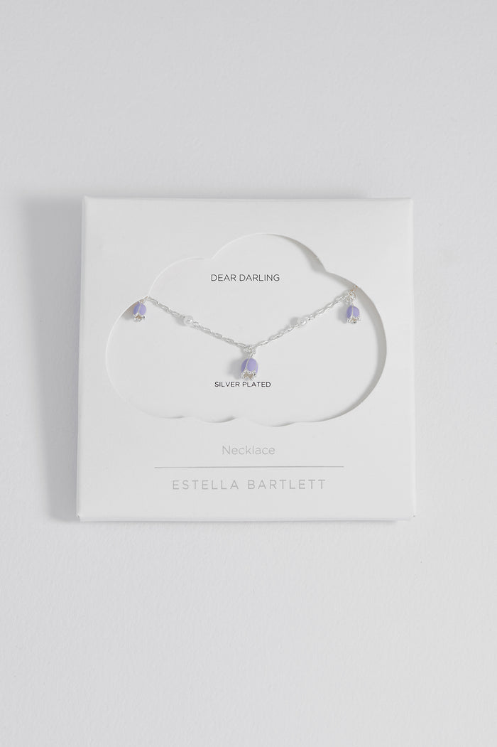 Bluebell Necklace with Pearl Beaded Chain