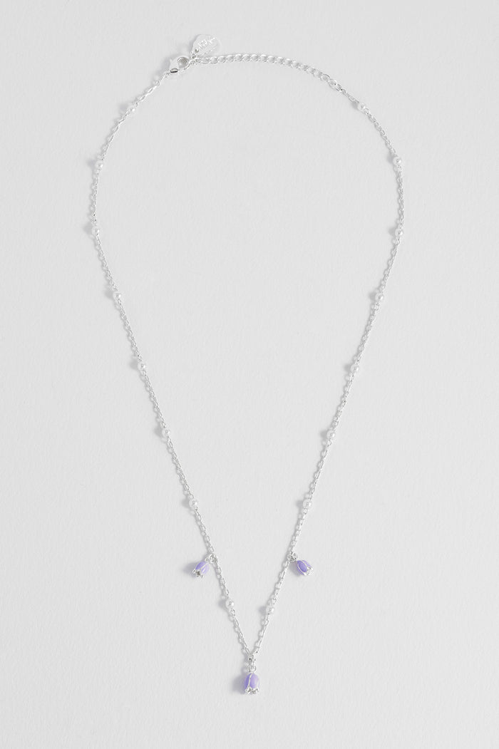 Bluebell Necklace with Pearl Beaded Chain