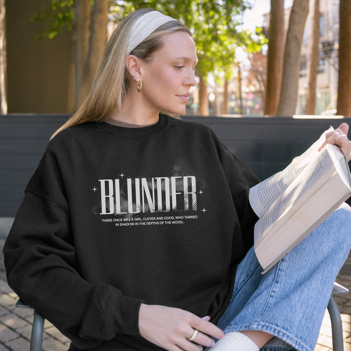 Blunder Sweatshirt - The Bean Workshop - Blunder Folklore Sweatshirt, Book Lover Gift, Bookworm Merch, Cottagecore, Dark Academia, Elspeth Spindle, Gothic Apparel, One Dark Window, Rachel Gillig Inspired Merch, Sweatshirt, Trendy, Winter Reading