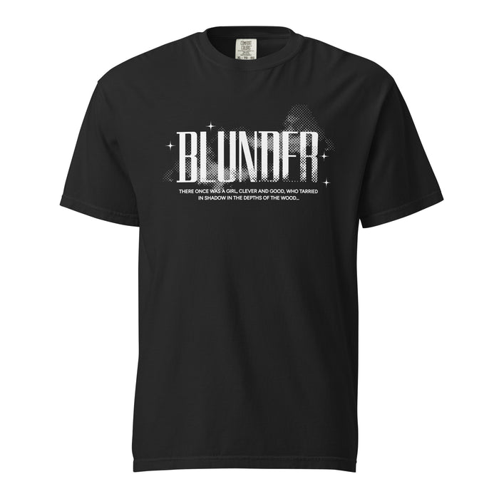 Blunder T-shirt - The Bean Workshop - Blunder Folklore T-Shirt, Bookish Aesthetic, Bookworm Fashion, Cottagecore, Dark Academia, Elspeth Spindle, Fantasy Graphic Tee, Literary Gift, One Dark Window, Rachel Gillig, T-shirt, Trendy.