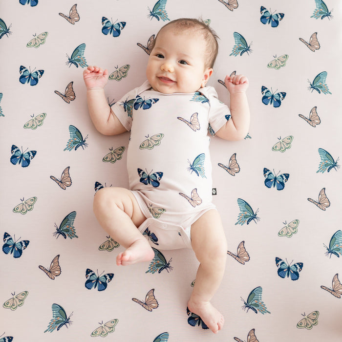 Kyte Baby Short Sleeve Bodysuits Bodysuit in Blush Butterfly