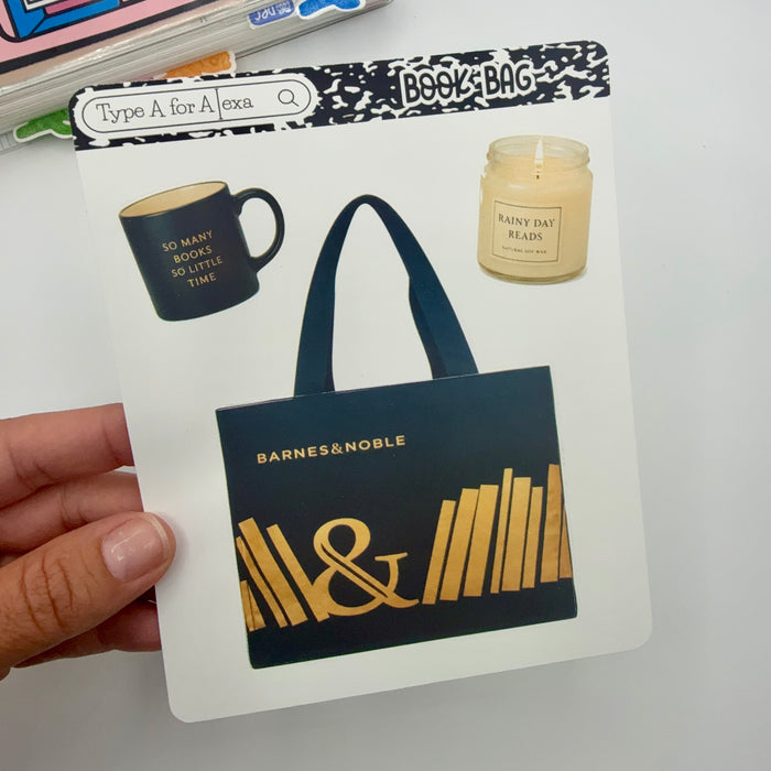 Book Tote Jumbo Journaling Sticker Pocket