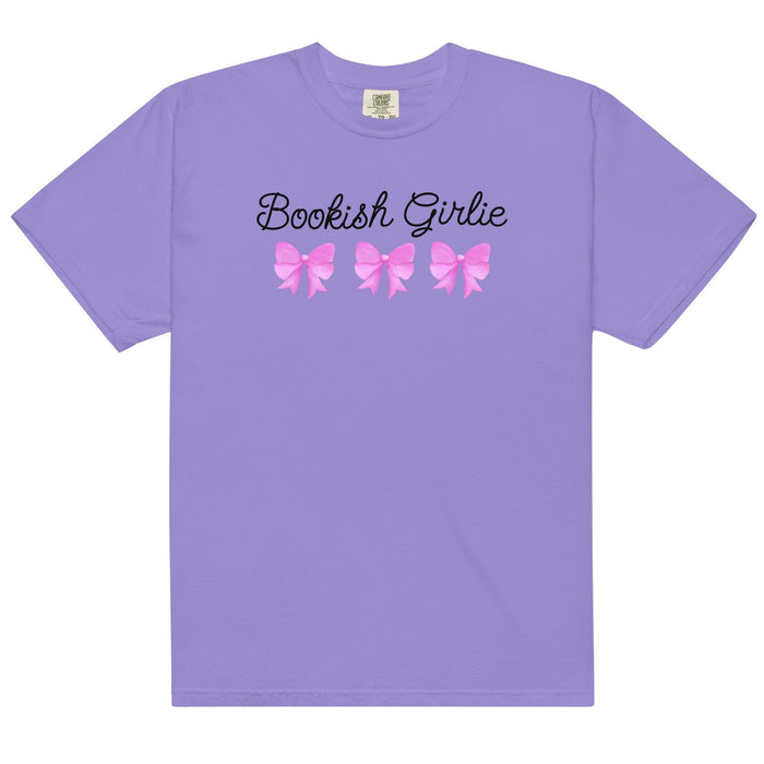 Bookish Girlie Tee Shirt - The Bean Workshop - book lover, bookish, bow, box tee, coquette, cute, read everyday