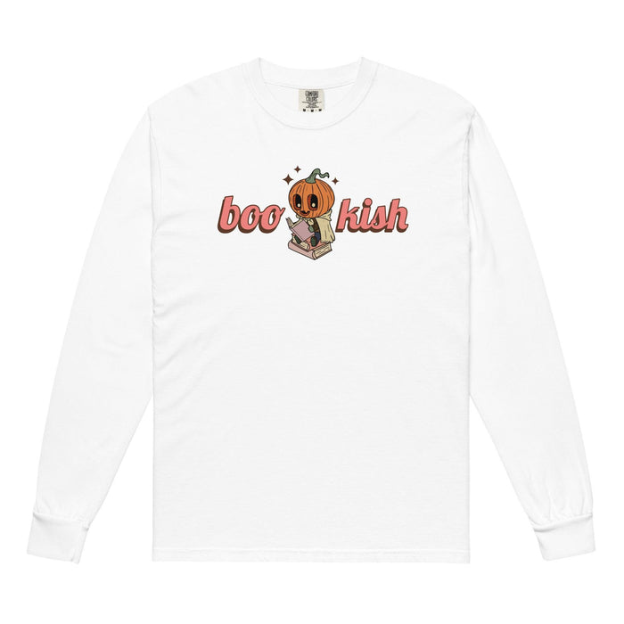 Bookish Halloween Heavyweight Long Sleeve Shirt - The Bean Workshop - book lovers, bookaholic, halloween, long sleeve shirt