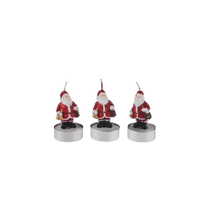 Bougie à réchaud Karaca Noël Père Santa, 3 pièces, 18,5X6,7 cm