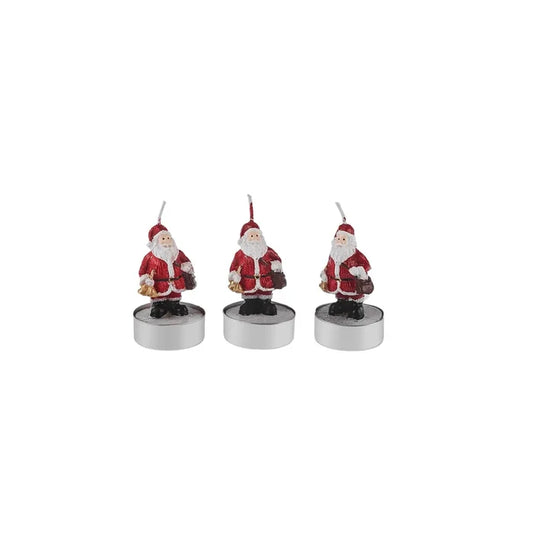 Bougie à réchaud Karaca Noël Père Santa, 3 pièces, 18,5X6,7 cm