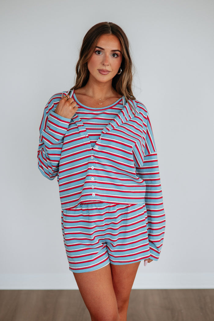 Brady Striped Cardigan Top