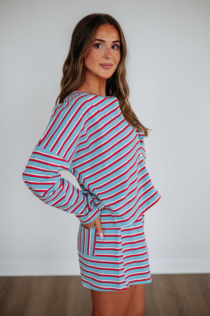 Brady Striped Cardigan Top